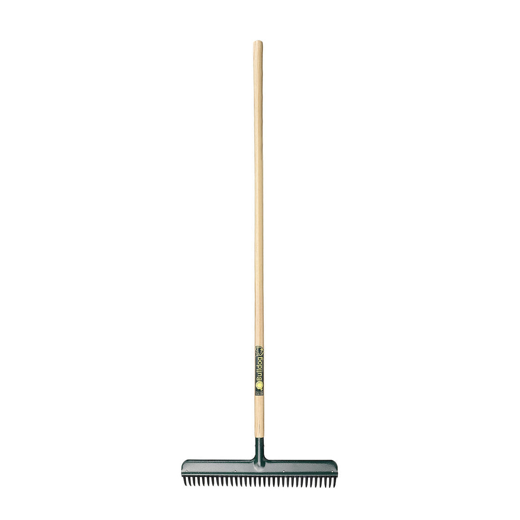 Bulldog Wizard Rake with 33 Rubber Tines and Wooden Handle